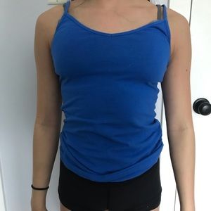 Blue spaghetti strap tank top
